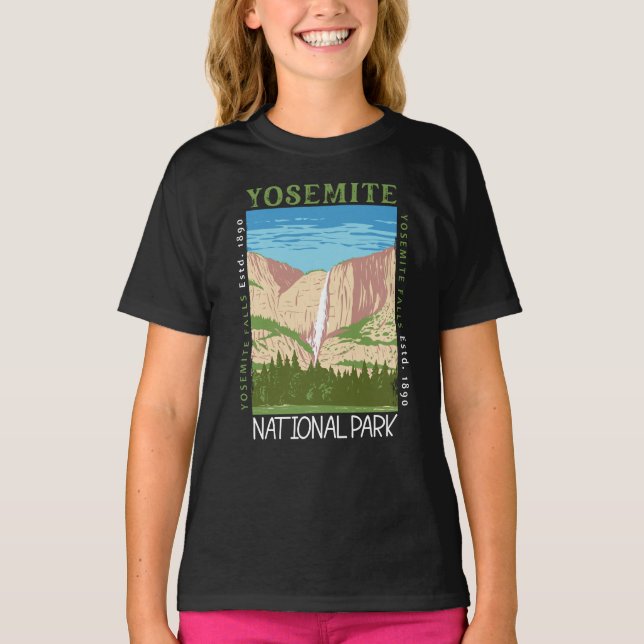 Yosemite Nationalpark Wasserfall Rückstand T-Shirt (Vorderseite)