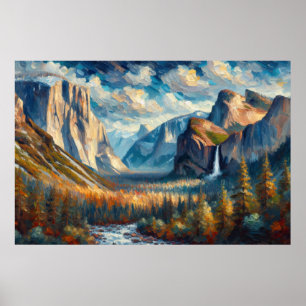 Yosemite Oil Painting Poster