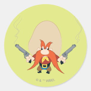 Yosemite Sam Back Off Runder Aufkleber
