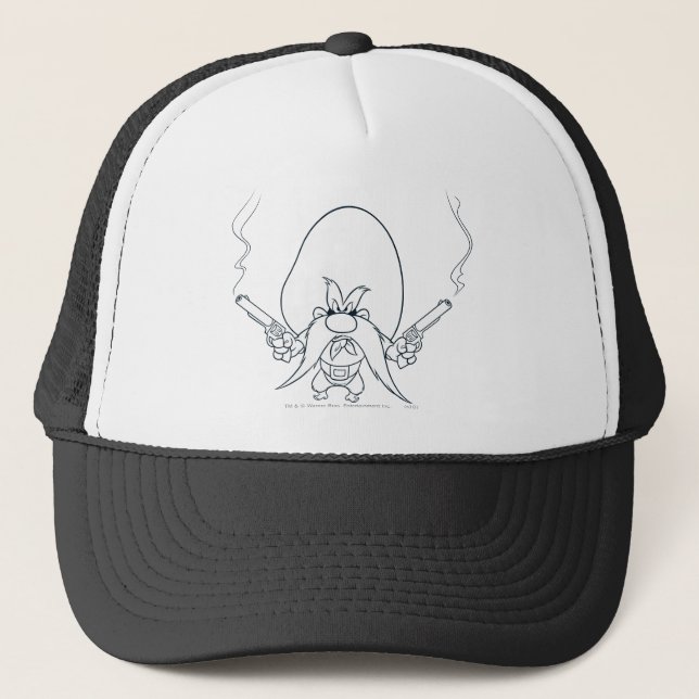 Yosemite Sam Srauking Guns Truckerkappe (Vorderseite)