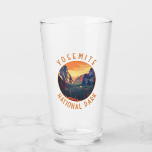 Yosemite Sunset Nationalpark Retro gestört Glas