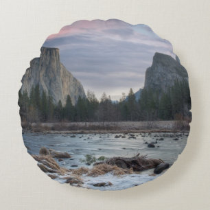 Yosemite-Tal Rundes Kissen