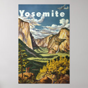Yosemite United Airlines Vintage Reise Poster