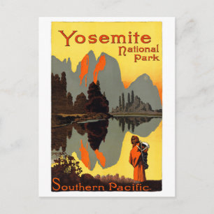 Yosemite USA Vintage Reiseposter Restauriert Postkarte