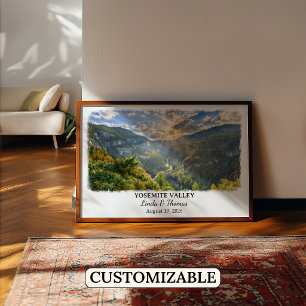 Yosemite Valley California Poster, Aquarell Poster