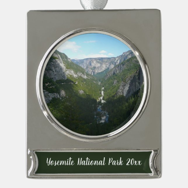 Yosemite Valley im Yosemite-Nationalpark Banner-Ornament Silber (Vorderseite)