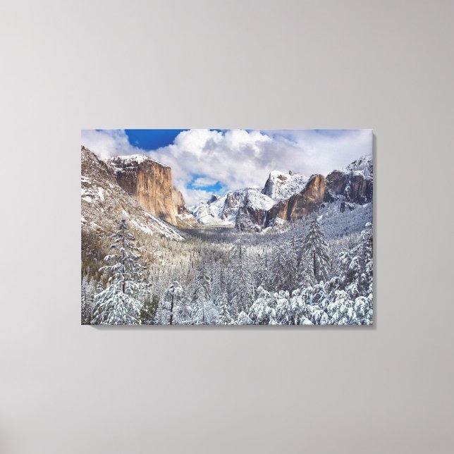 Yosemite Valley in Snow Leinwanddruck (Vorderseite)