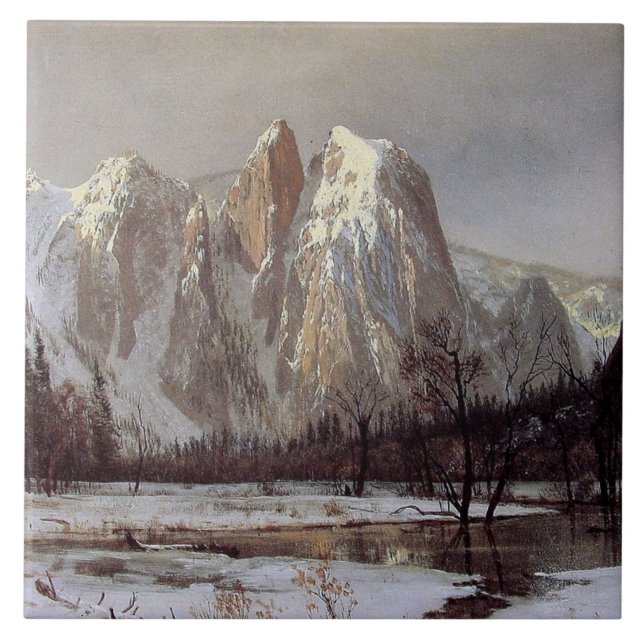 Yosemite Valley, Kalifornien (Cathedral Rock) Fliese (Vorderseite)
