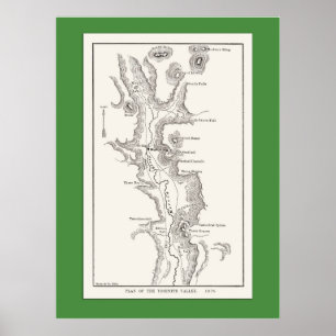 Yosemite Valley Map aus 1876 Poster