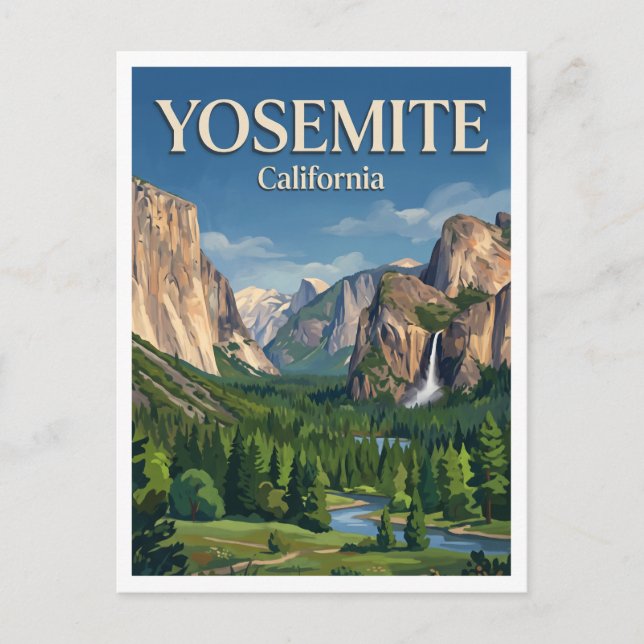 Yosemite Valley Postkarte (Vorderseite)