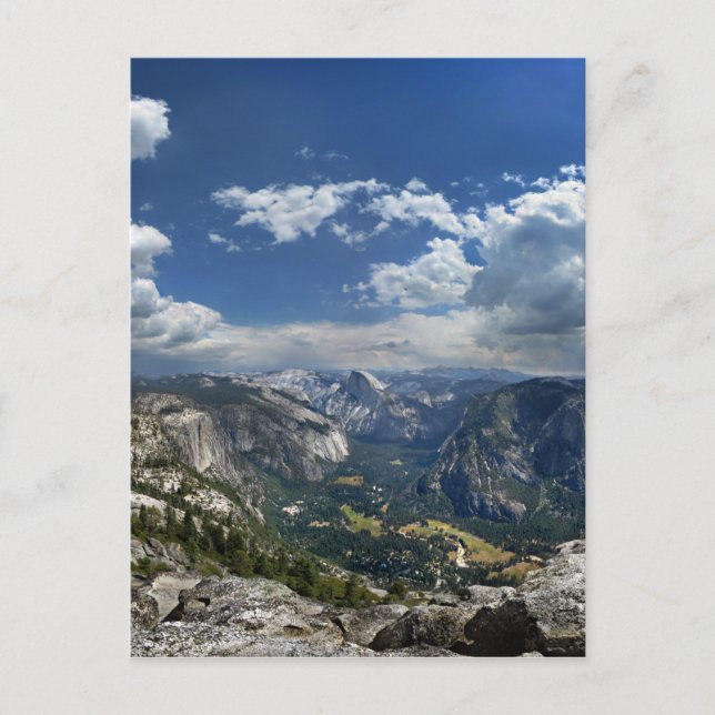 Yosemite Valley und Halbkuppel von der Adlerspitze Postkarte (Vorderseite)