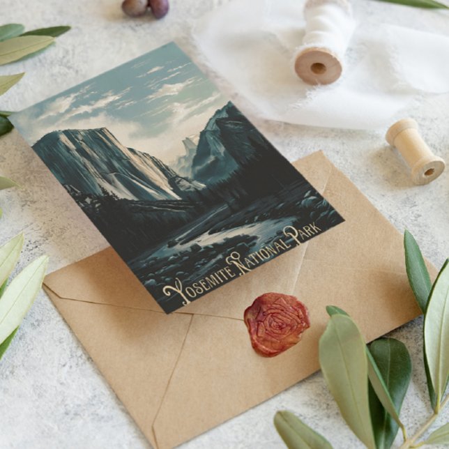 Yosemite Valleys Serene Morning Postkarte (Von Creator hochgeladen)