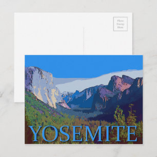 Yosemite View mit Text Postkarte