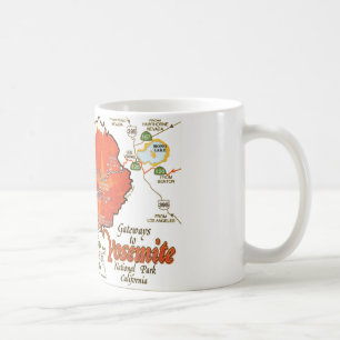 Yosemite Vintag Map Tasse