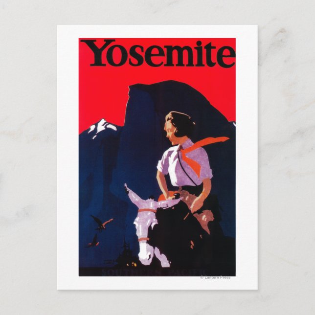 Yosemite Vintag PosterYosemite, CA Postkarte (Vorderseite)