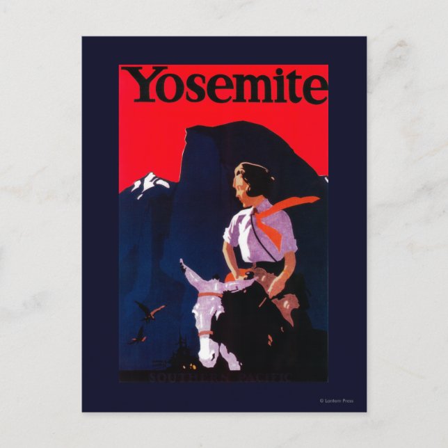 Yosemite Vintag PosterYosemite, CA Postkarte (Vorderseite)