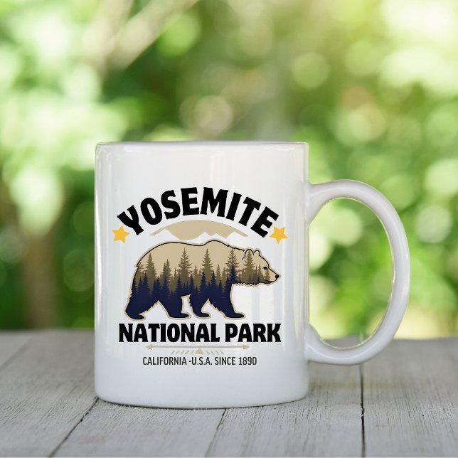 Yosemite Vintage Bear Forest Souvenir Kaffeetasse (Von Creator hochgeladen)