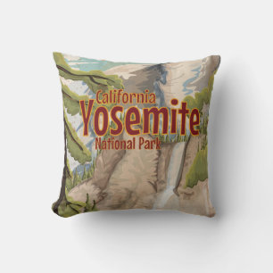 Yosemite Vintage Poster Kissen