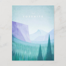 Yosemite Vintage Travel Poster - Art Postkarte