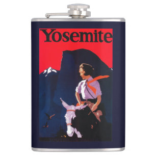Yosemite Vintages PosterYosemite, CA Flachmann