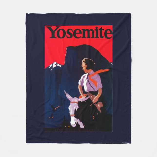 Yosemite Vintages PosterYosemite, CA Fleecedecke (Vorderseite)