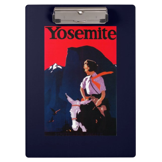 Yosemite Vintages PosterYosemite, CA Klemmbrett (Vorderseite)
