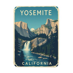 Yosemite Wasserfall Kalifornien Vintage Retro Magnet
