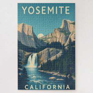 Yosemite Wasserfall Kalifornien Vintage Retro Puzzle