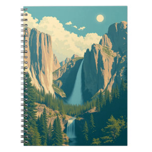 Yosemite Wasserfall Vintage Retro  Notizblock