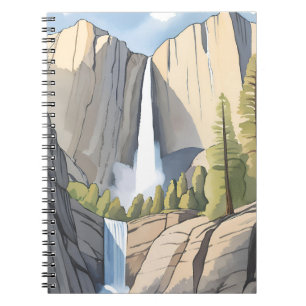 Yosemite Wasserfälle Nationalpark Aquarell Notizblock