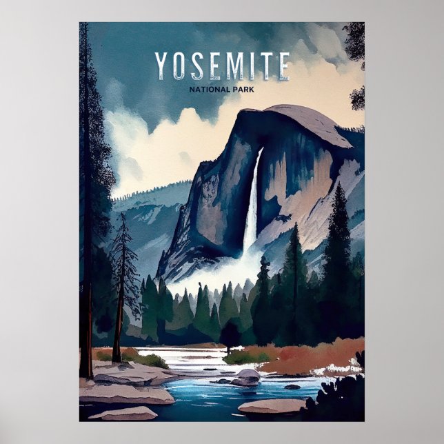 Yosemite Watercolor Poster (Vorne)