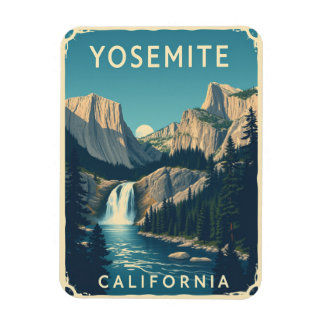 Yosemite Waterfall California Vintag Retro Magnet