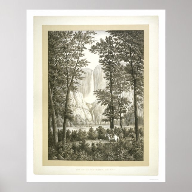Yosemite Waterfall, Kalifornien Poster (Vorne)