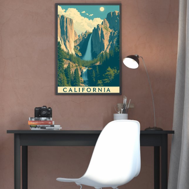 Yosemite Waterfall Vintag Retro Poster (Von Creator hochgeladen)