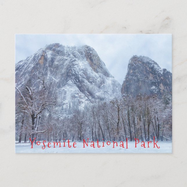 Yosemite Winter Postkarte (Vorderseite)