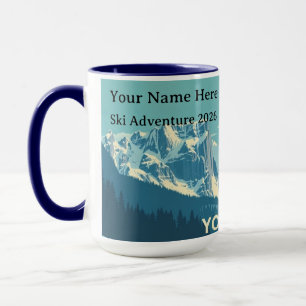 Yosemite Winter Retro: Half Dome & Schneegipfel Tasse
