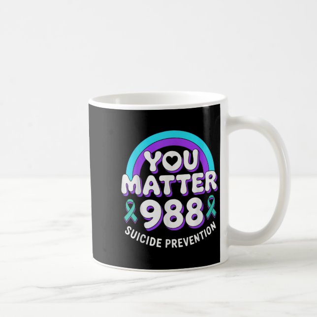 You 988 Suicide Prevention Awareness Rainbow Ribbo Kaffeetasse (Rechts)