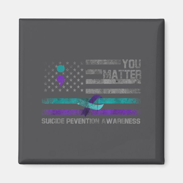 You American Flag Suicide Prevention Awareness  Magnet (Vorne)