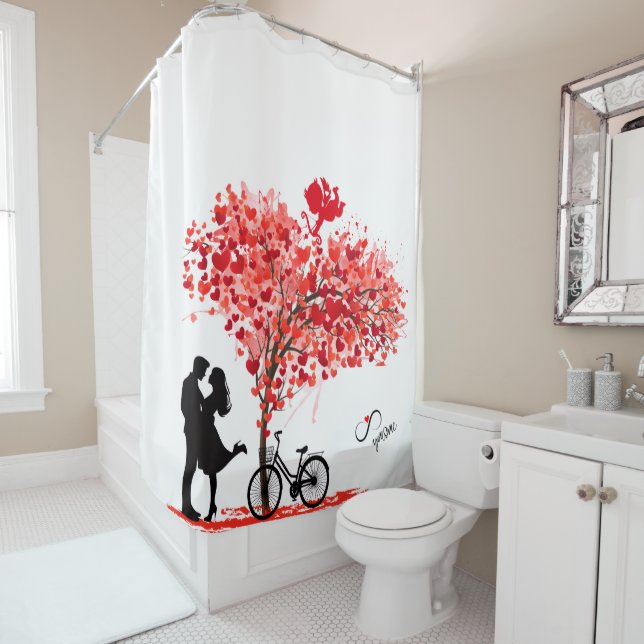 You and Me, and Cupid Shower Curtain Duschvorhang (Beispiel)