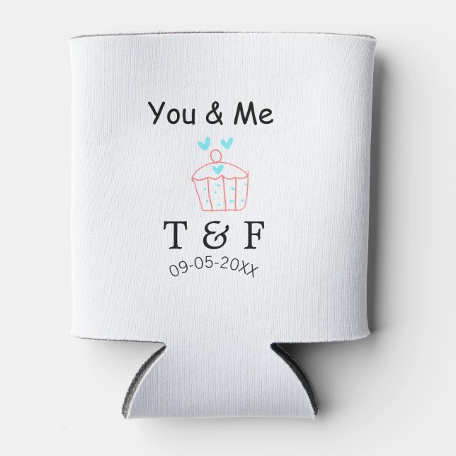 You and me love cup cake red valentine's day name  dosenkühler (Vorderseite)