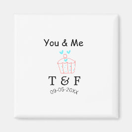 You and me love cup cake red valentine's day name  magnet