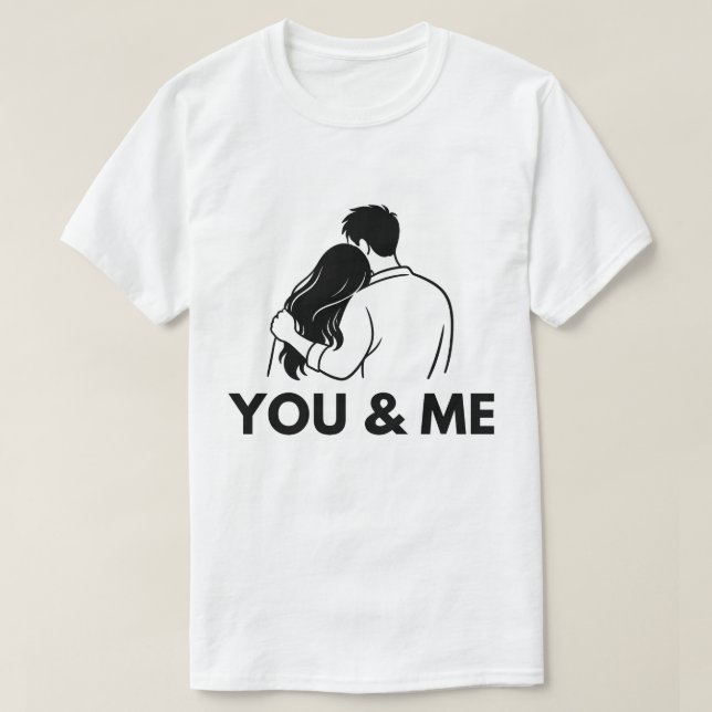 You And Me Minimal Couple Mens T Shirt (Design vorne)