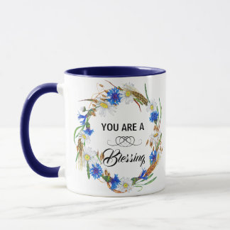 You Are A Blessing Ceramic Coffee Mug - Navy Blue Tasse