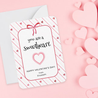You Are A Sweetheart Classroom Valentine Mitteilungskarte