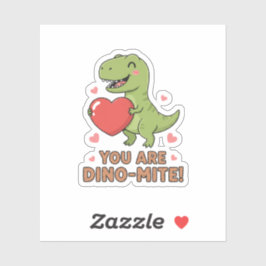 You Are Dino-mite Cute T-Rex Dinosaur Valentine  Aufkleber