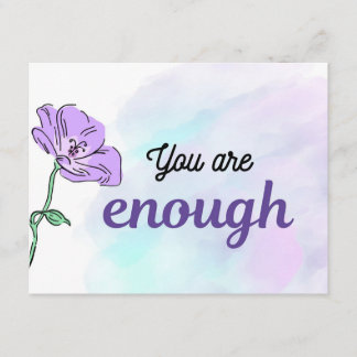 You Are Enough Purple Floral | Self Love Gift Begleitkarte