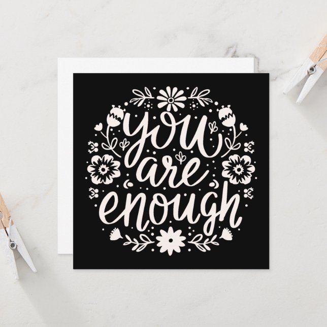 You are enough self love affirmation reminder (Vorderseite/Rückseite Beispiel)