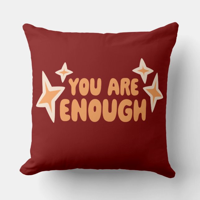 You Are Enough Self Love Motivational Quote Logo Kissen (Vorderseite)