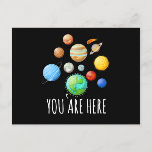 You Are Here Planet Astronaut Space Postkarte