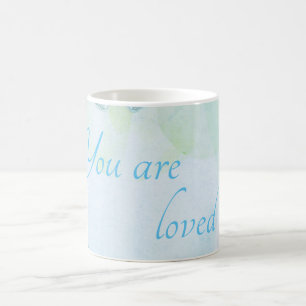 "You are love" Wasserfarbe Blau Tasse